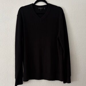 Theory Hilles V Sweater Pullover 100% Cashmere Black Size XL